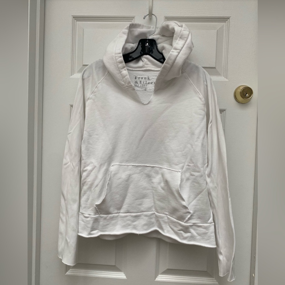 Frank & Eileen Crisp White Melanie Triple Fleece Hoodie Sweatshirt- Large